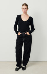 WOMEN'S T-SHIRT LS MASSACHUSETTS - NOIR