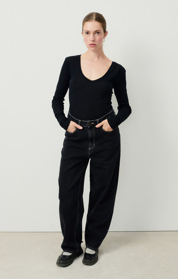 WOMEN'S T-SHIRT LS MASSACHUSETTS - NOIR