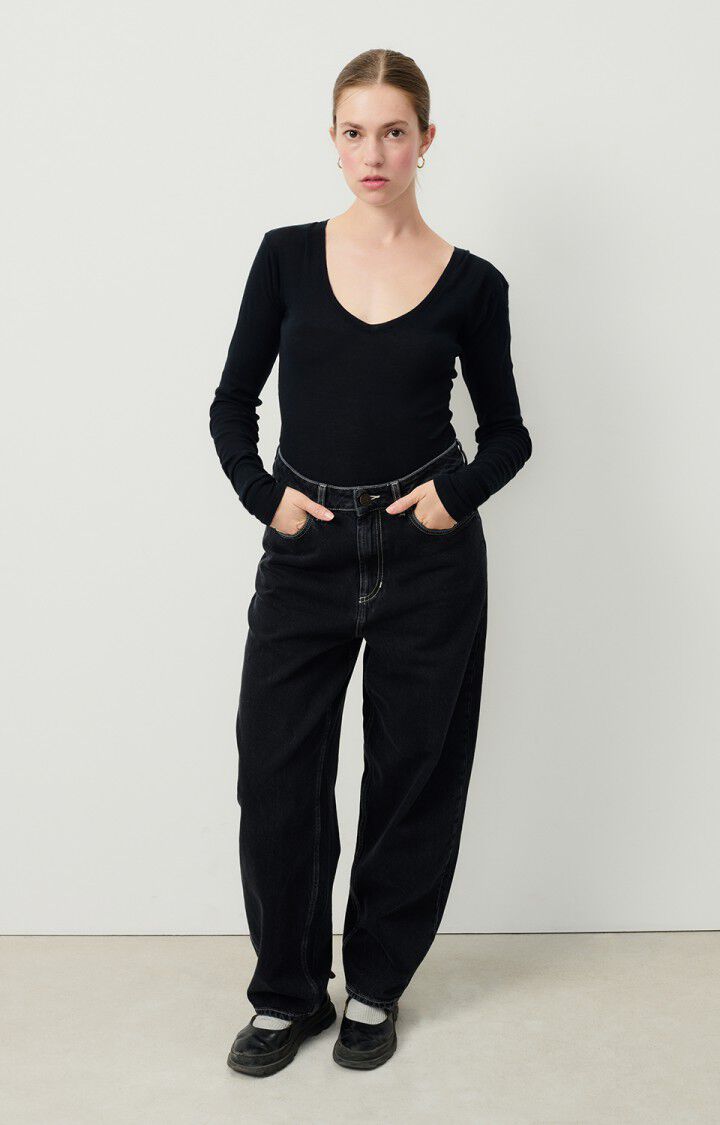 WOMEN'S T-SHIRT LS MASSACHUSETTS - NOIR