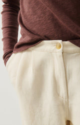WOMEN'S WIDE-LEG TROUSERS AFAZ - ECRU