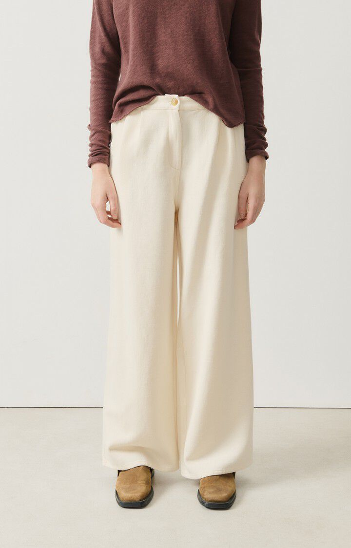 WOMEN'S WIDE-LEG TROUSERS AFAZ - ECRU