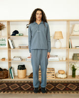 WORDMARK NYLON PANTS - SLATE