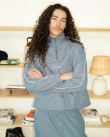 WORDMARK NYLON QUARTER ZIP - SLATE