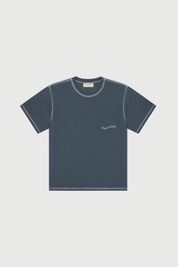 WORDMARK REVERSE STITCHED T-SHIRT - SLATE