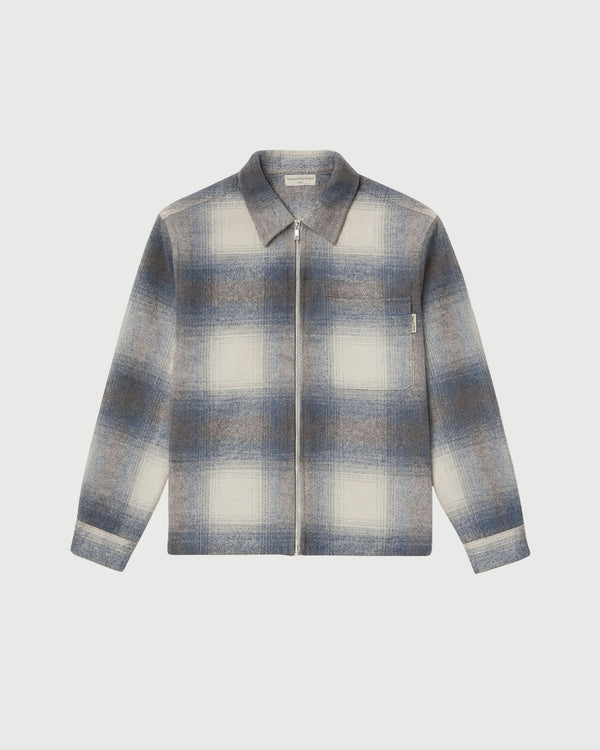 WORDMARK ZIP SHIRT - SLATE