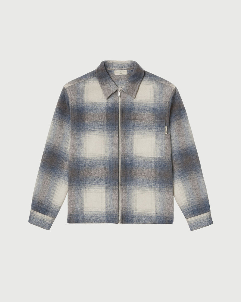 WORDMARK ZIP SHIRT - SLATE