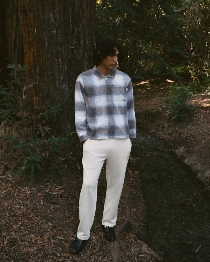 WORDMARK ZIP SHIRT - SLATE