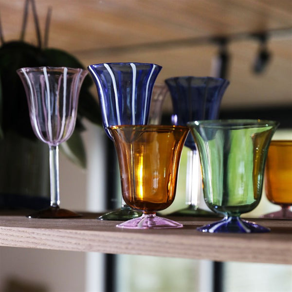 Water glass eve amber set of 2