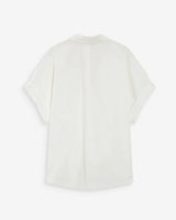 Wide cotton blouse short sleeves ivoire Versigny