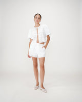 Wide embroidered cotton shorts white Wyler