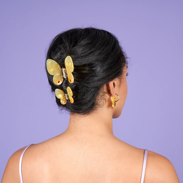 YELLOW BUTTERFLY HAIR CLIP