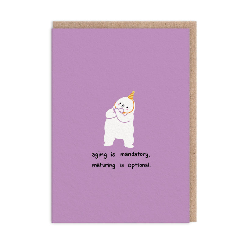 OOH DEER Aging is Mandatory Birthday Card