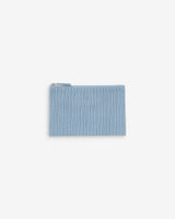 Zipped cotton denim pouch stripedblue Valaurie