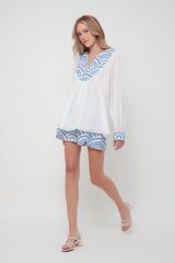 BLOUSE NEW ALL OVER L/S - WHITE CIEL