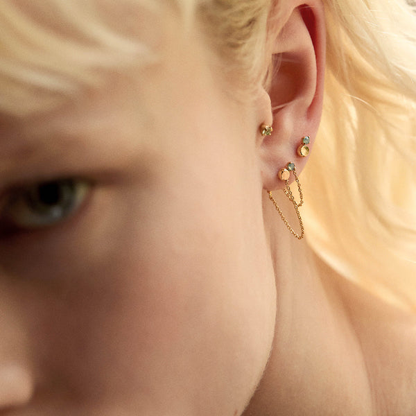 CHAIN EARRINGS ZEPHYR : ROSE WATER OPAL