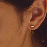 CHAIN EARRINGS ZEPHYR : ROSE WATER OPAL