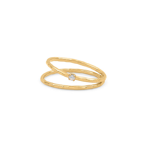 DOUBLE RING ALIZES - WHITE OPAL