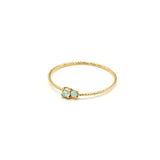 RING DOUBLE RHINESTONES TRESORS : CHRYSOLITE/PACIFIC OPAL