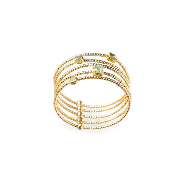 RING GRAND TRESORS : CHRYSOLITE/PACIFIC OPAL