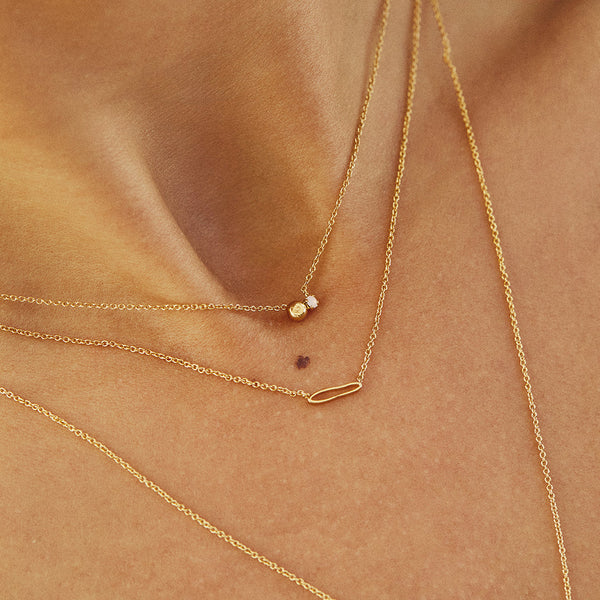 SHORT NECKLACE ZEPHYR : ROSE WATER OPAL