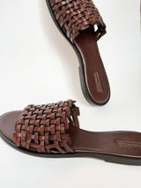  ZIG ZAG SANDAL - DARK BROWN