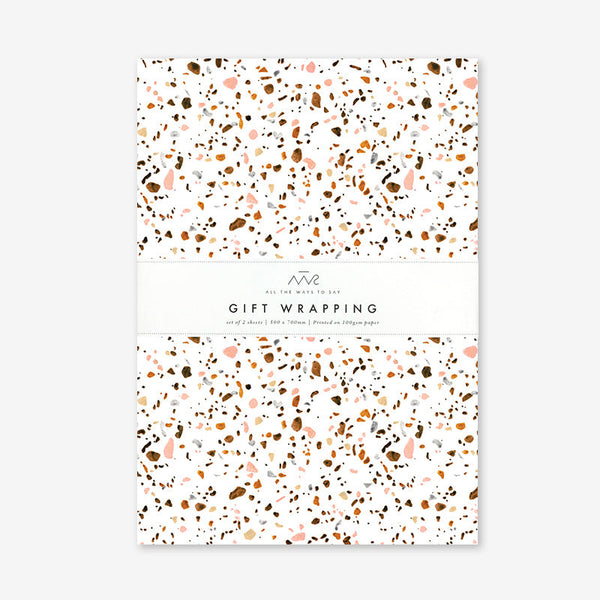 All The Ways To Say Terrazzo Cognac Gift Wrap