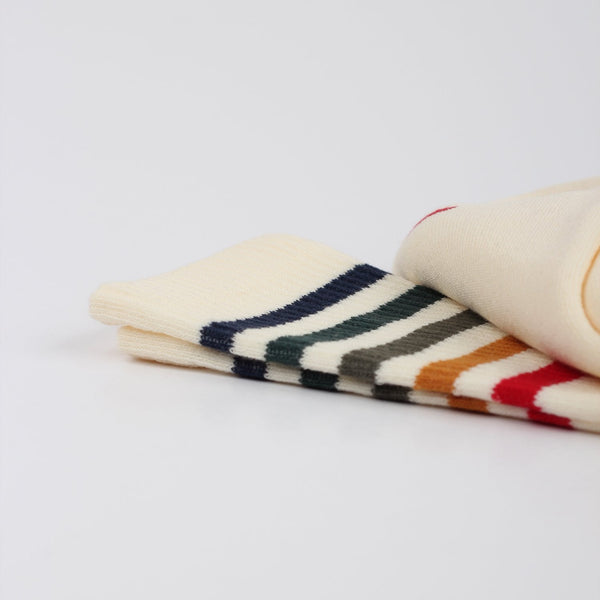 ATHLETIQUE CLASSIQUE SUPER STRIPES ORGANIC COTTON OFF WHITE / NAVY / FORREST GREEN / ARMY / HONEY / MAILBOX RED_2