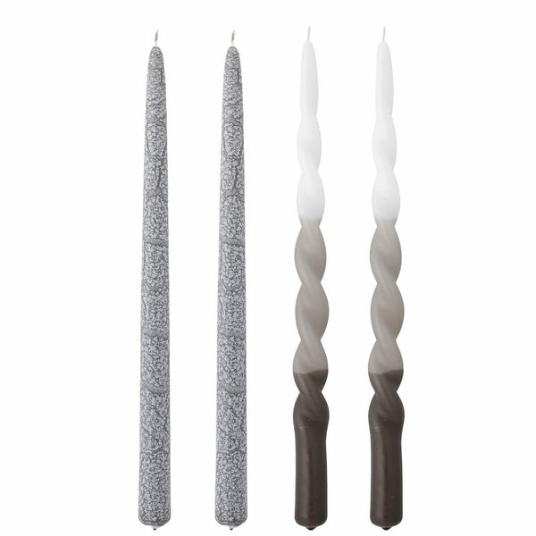 BLOOMINGVILLE Frost Candle Grey Parafin Pack 4