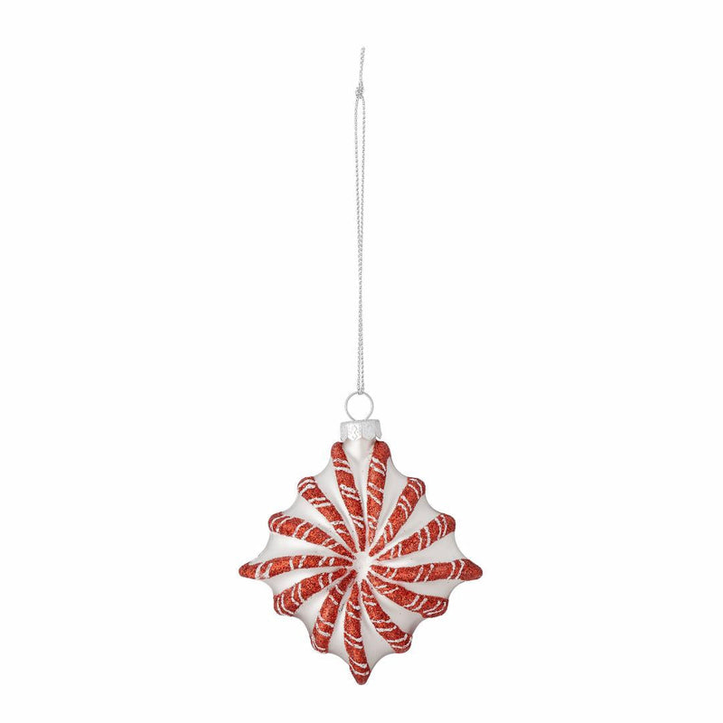 BLOOMINGVILLE Candy Ornament Red Glass