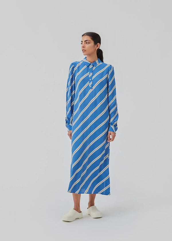 CenniMD print dress - Azure Stripe