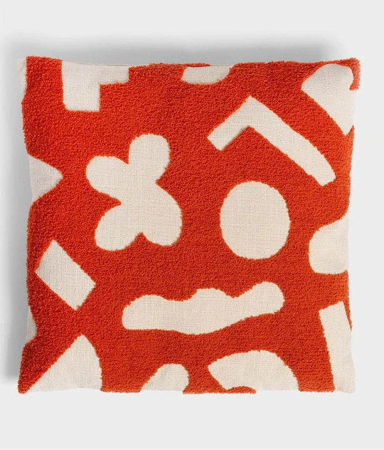 Cushion sketch square red