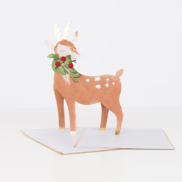Festive Reindeer Stand Up Card