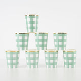 Green Ginghan Cups