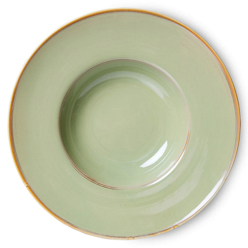 HKLiving Chef ceramics pasta plate moss green