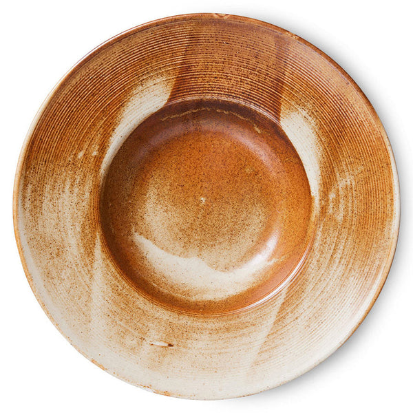 HKLiving Chef ceramics pasta plate rustic cream brown