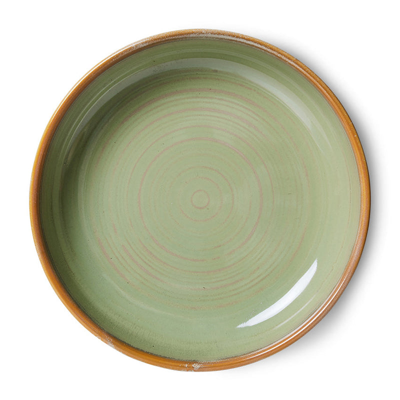 HKLiving Chef ceramics deep plate L moss green