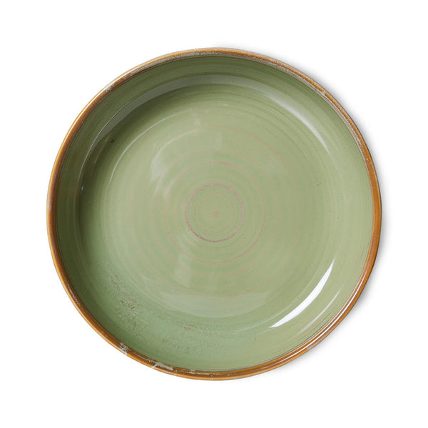 HKLiving Chef ceramics deep plate M moss green