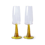 HKLiving Special Swirl champagne glass yellow set of 2