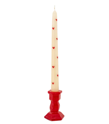 Hand-Painted conical candle with base