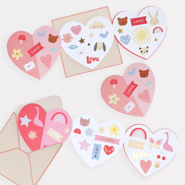 Heart Concertina Valentine Stickers 