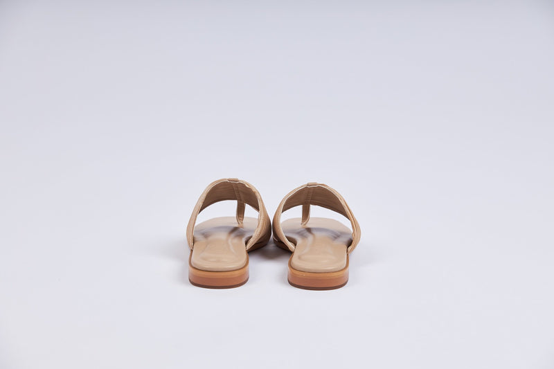Plisse Thong Sandals Nude