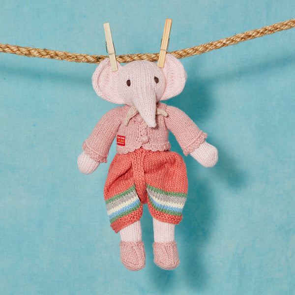 KNITTED DOLL - NAKED WHITE ELEPHANT & PINK SUIT_1