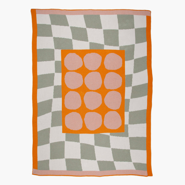 Paloma Knit Blanket - Sage Check