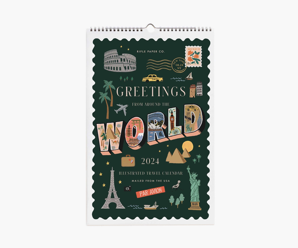 Rifle Paper Co. 2024 Greetings From Around the World Wall Calendar