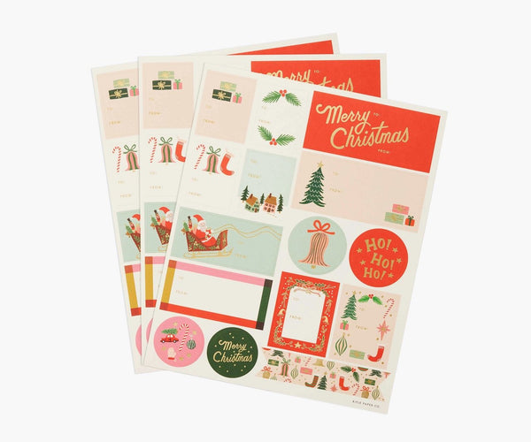 Rifle Paper Co. Pack of 3 Deck the Halls Stickers and Labels