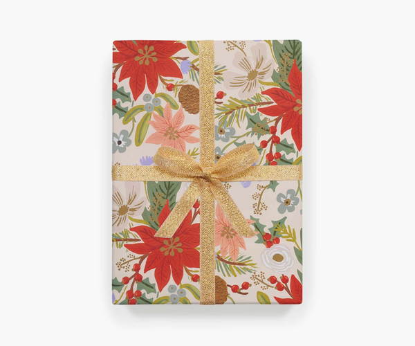 Rifle Paper Co. Roll of 3 Poinsettia Wrapping Sheets