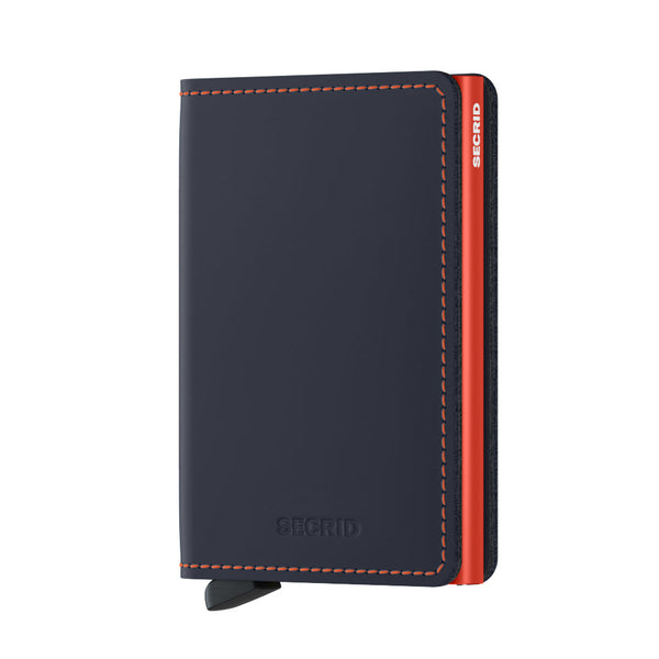 SECRID SLIM Wallet Matte Nightblue and Orange