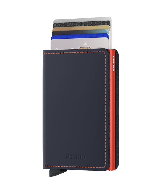 SECRID SLIM Wallet Matte Nightblue and Orange