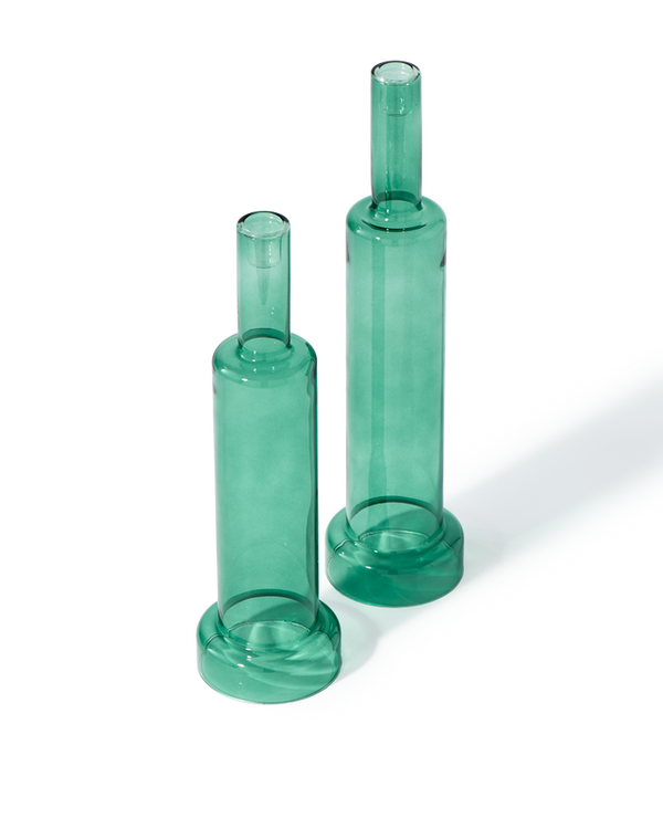 Skyscraper Candle Holders - Green - set of 2