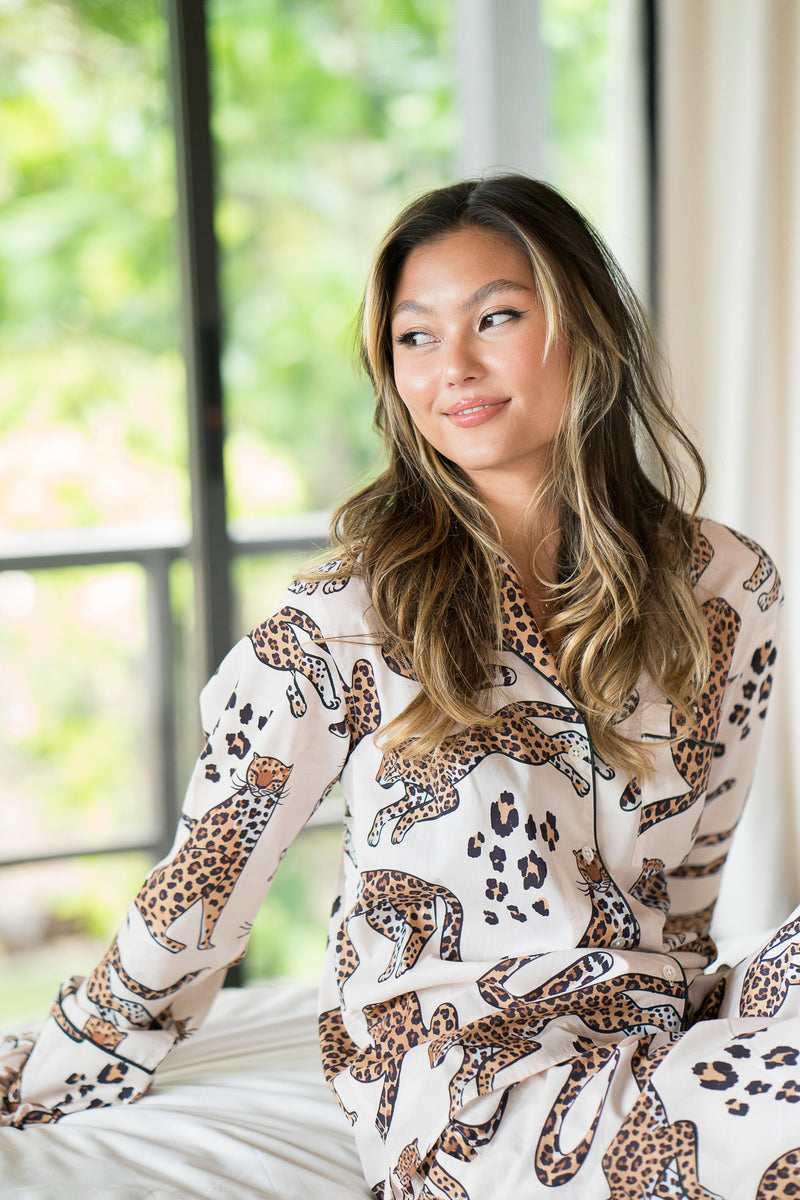 THE LUXE SHIRT - BIG LEOPARD - CREME